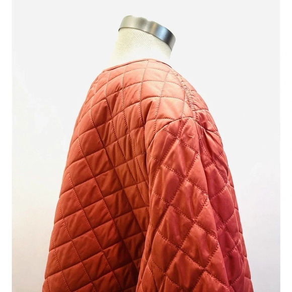 NWT CROFT & BARROW Women Button Down Quilted Orange Jacket Lightweight 3X - Picture 7 of 15